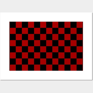 red and black checkered design Posters and Art